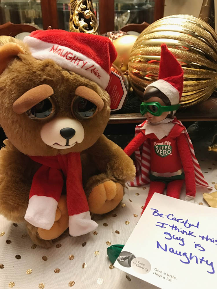 elf on the shelf teddy bear
